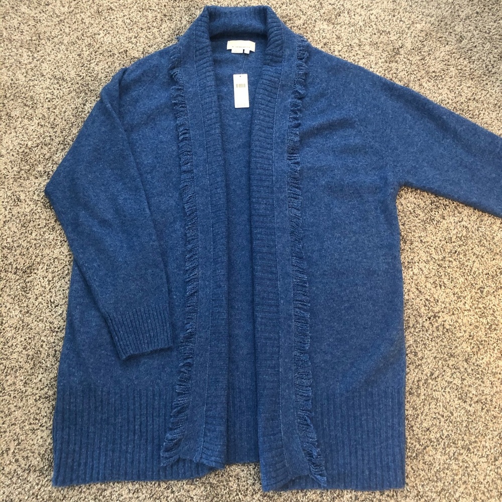 Anthropologie Blue Cardigan Sweater, Size Large